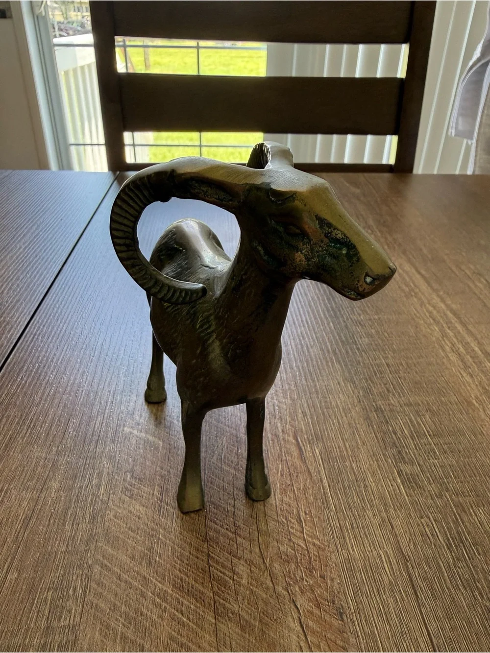 Brass Ram Figurine - Olive Green Home Accent